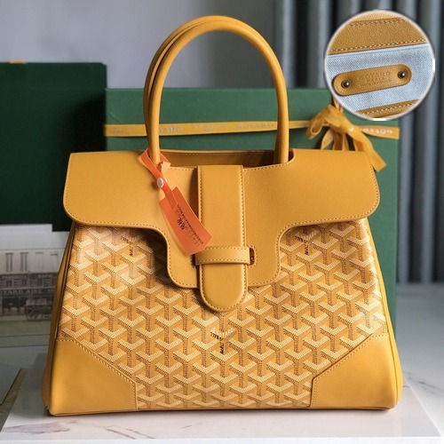 Goyard Saigon Tote Bag 고야드 사이공 토트백 고야딘 캔버스 옐로우 34cm