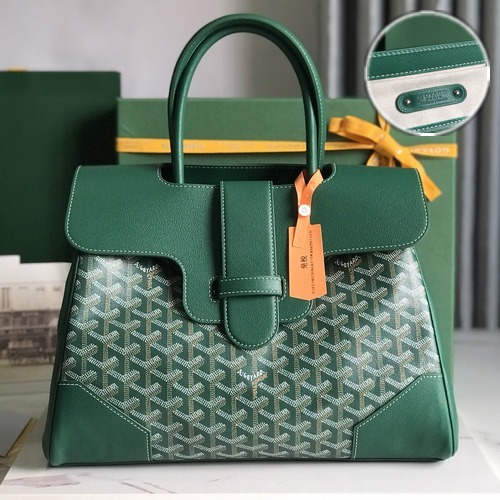 Goyard Saigon Tote Bag 고야드 사이공 토트백 고야딘 캔버스 그린 34cm