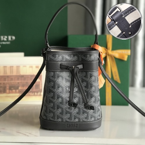 Goyard Petit Flot Mini Bucket Bag 고야드 쁘띠 플로 미니 버킷백 고야딘 캔버스 다크그레이 17.5cm