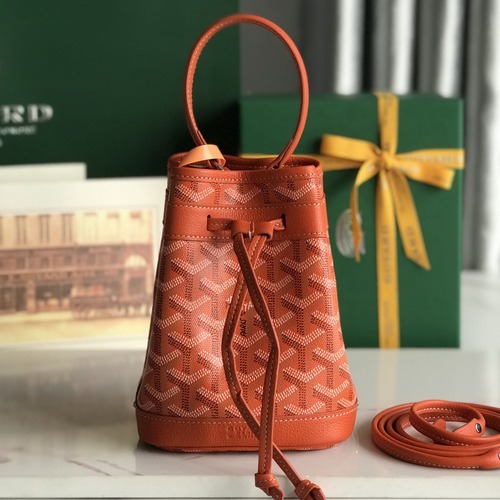 Goyard Petit Flot Mini Bucket Bag 고야드 쁘띠 플로 미니 버킷백 고야딘 캔버스 오렌지 17.5cm