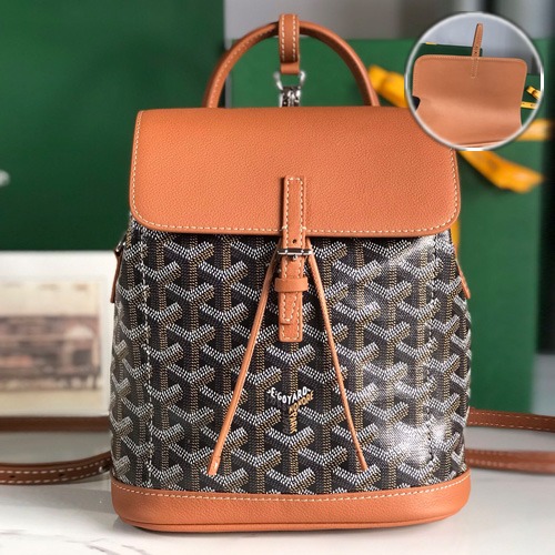 Goyard Alpin Mini Backpack Red 고야드 투웨이 알팽 미니 백팩 020195 브라운(카프스킨 내피) 19cm