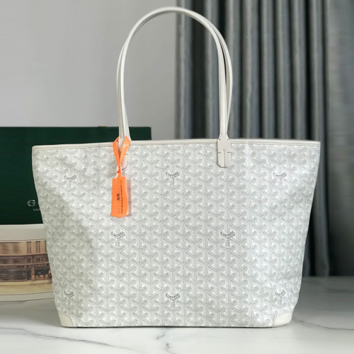 Goyard Saint Louis MM Tote Bag White 고야드 생루이 MM 지퍼토트백 020186 화이트 49cm
