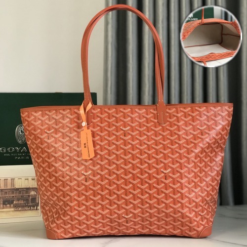 Goyard Saint Louis MM Tote Bag White 고야드 생루이 MM 지퍼토트백 020186 오렌지 49cm