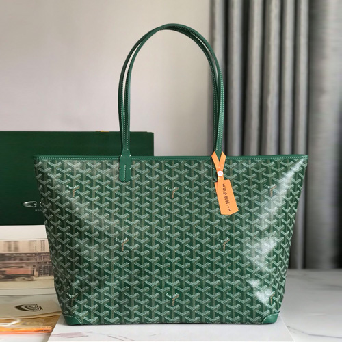 Goyard Saint Louis MM Tote Bag White 고야드 생루이 MM 지퍼토트백 020186 그린 49cm