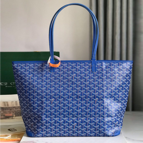 Goyard Saint Louis MM Tote Bag White 고야드 생루이 MM 지퍼토트백 020186 블루 49cm