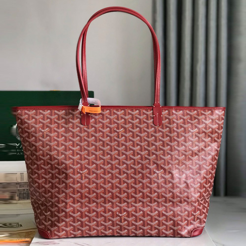 Goyard Saint Louis MM Tote Bag White 고야드 생루이 MM 지퍼토트백 020186 L버건디 49cm