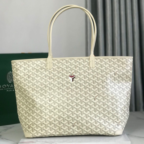 Goyard Saint Louis MM Tote Bag White 고야드 생루이 MM 지퍼토트백 020186 아이보리 49cm