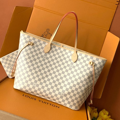 Louis Vuitton Neverfull MM Damier Azur 루이비통 네버풀 MM 다미에 아주르 토트백 M40602 코팅 캔버스 39cm