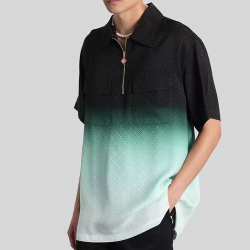 Gradient Monogram Jacquard Football Short Sleeve Shirt  카사블랑카 그라데이션 모노그램 자카드 반팔 풋볼 셔츠