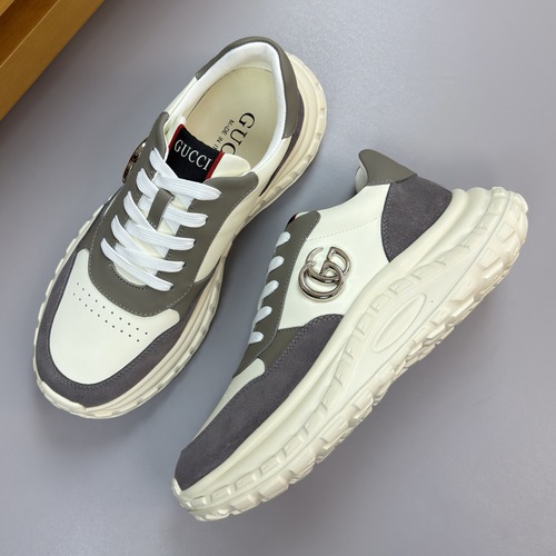 Gucci GG Canvas and Leather Sneakers 구찌 GG 캔버스 레더 스니커즈 643489 2HK10 9761 그레이