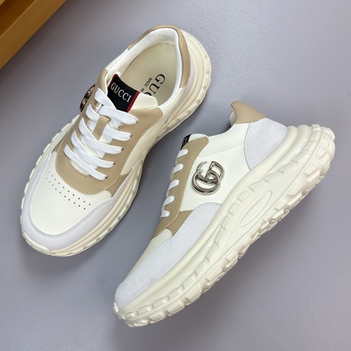 Gucci GG Canvas and Leather Sneakers 구찌 GG 캔버스 레더 스니커즈 643489 2HK10 9761 베이지