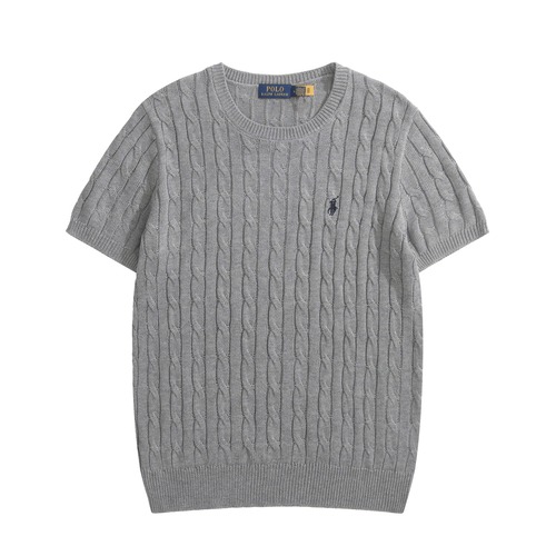 Polo Ralph Lauren Cable Knit Cotton Short Sleeve Sweater 폴로 랄프 로렌 케이블 니트 코튼 반팔 스웨터 그레