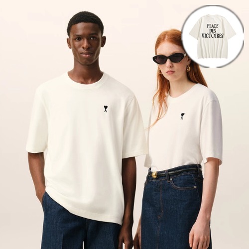 Ami de Coeur Place des Victoires Cotton T-Shirt 아미 파리 아미 드 꾀르 플레이스 데 빅투아르 코튼 티셔츠