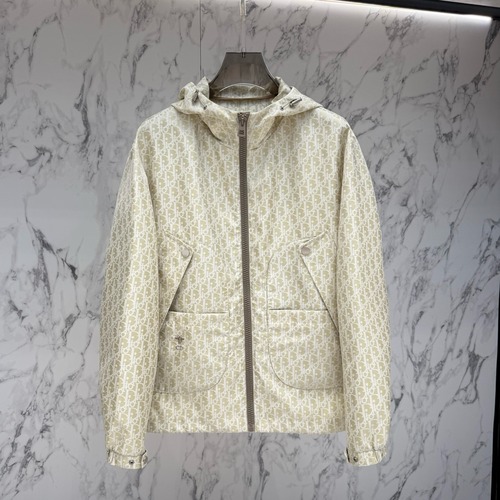 Dior Oblique Hooded Zip Windbreaker 디올 오블리크 후드 집업 윈드브레이커 재킷 아이보리