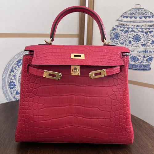 Hermès Kelly 25 Rouge Crocodile Bag 에르메스 켈리 25 루즈 크로커다일 토트백 25cm