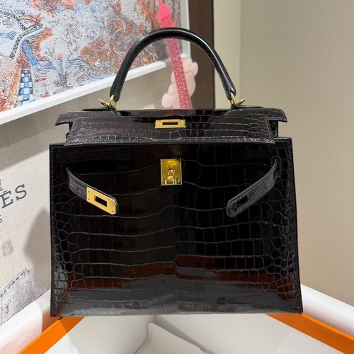 Hermès Kelly 25 Shiny Niloticus Crocodile Bag 에르메스 켈리 25 샤이니 나일로틱 크로커다일 토트백 25cm