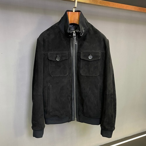 Tom Ford Men's Suede Leather Zip-Up Jacket 톰포드 남성 스웨이드 레더 집업 재킷 블랙