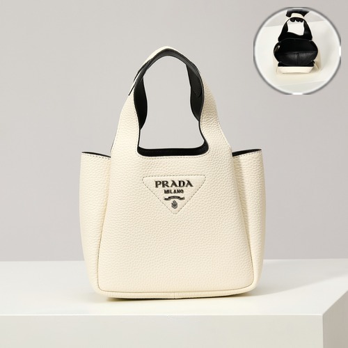 Prada Leather Mini Tote Bag 1BA349 프라다 레더 미니 토트백 아이보리 18cm