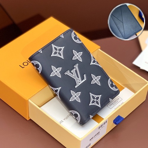 Louis Vuitton Multiple Wallet Taiga Leather M61696 루이비통 멀티플 월릿 타이가 레더 반지갑 블랙/화이트 11cm