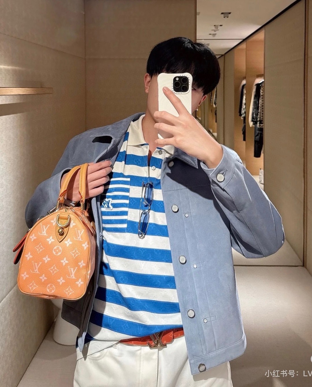 Louis Vuitton Type II Monogram Embossed Suede Calfskin Jacket 루이비통 타입 투 모노그램 엠보싱 스웨이드 카프스킨 재킷 3