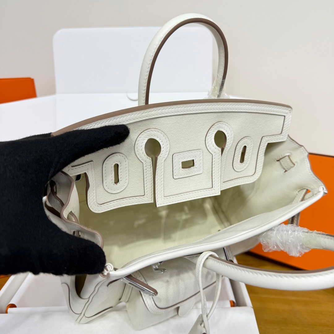 Hermes Birkin Cargo 25 Swift Leather Canvas Bag 에르메스 버킨 카고 25 스위프트 레더 캔버스 백 12