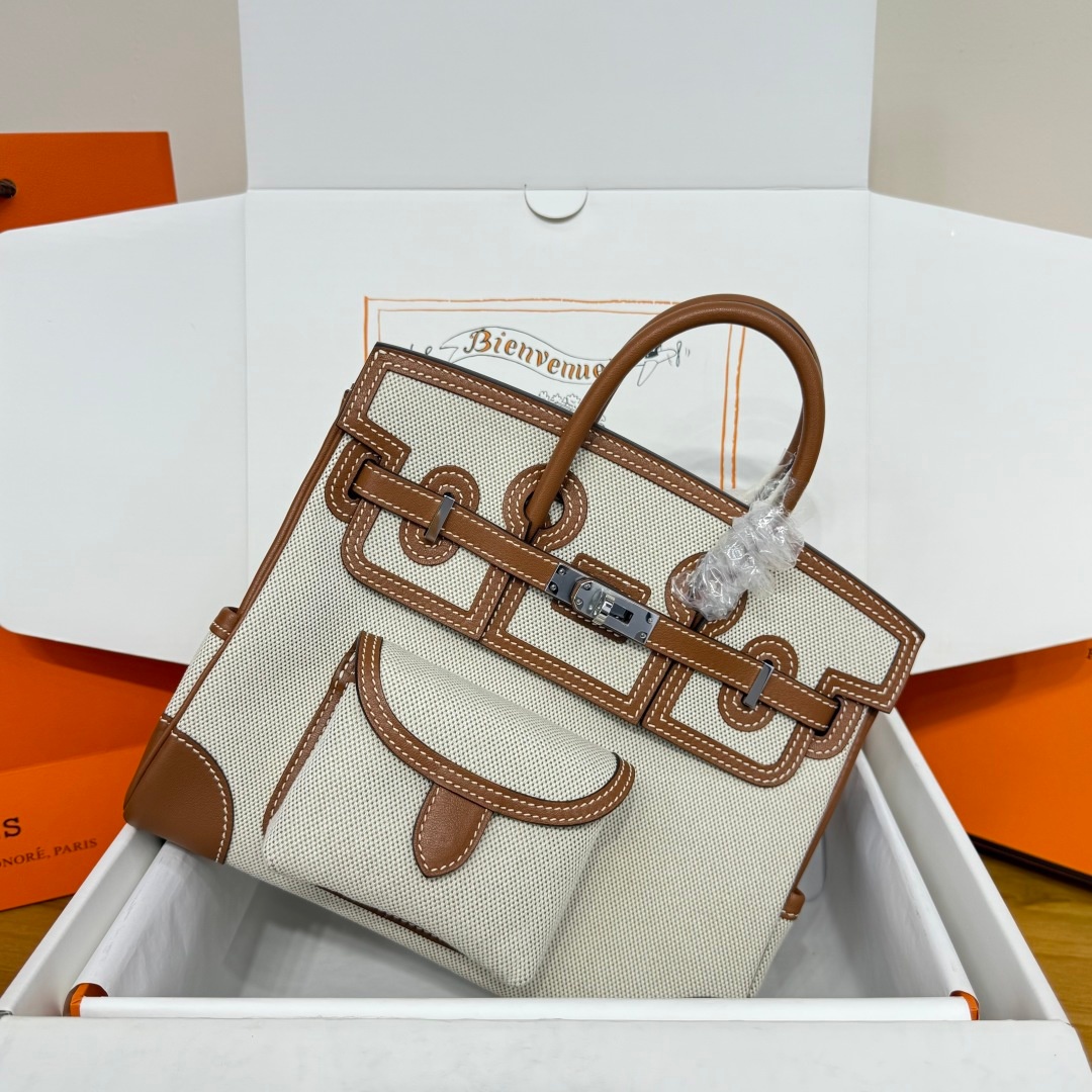 Hermes Birkin Cargo 25 Swift Leather Canvas Bag 에르메스 버킨 카고 25 스위프트 레더 캔버스 백 -2 1