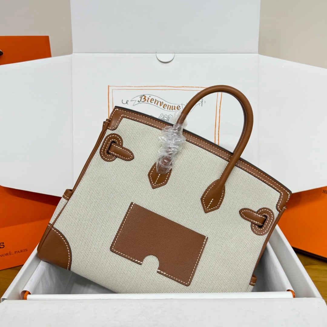 Hermes Birkin Cargo 25 Swift Leather Canvas Bag 에르메스 버킨 카고 25 스위프트 레더 캔버스 백 -2 2