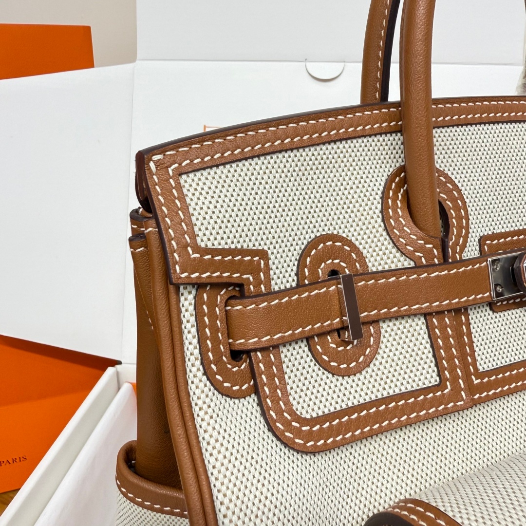 Hermes Birkin Cargo 25 Swift Leather Canvas Bag 에르메스 버킨 카고 25 스위프트 레더 캔버스 백 -2 5