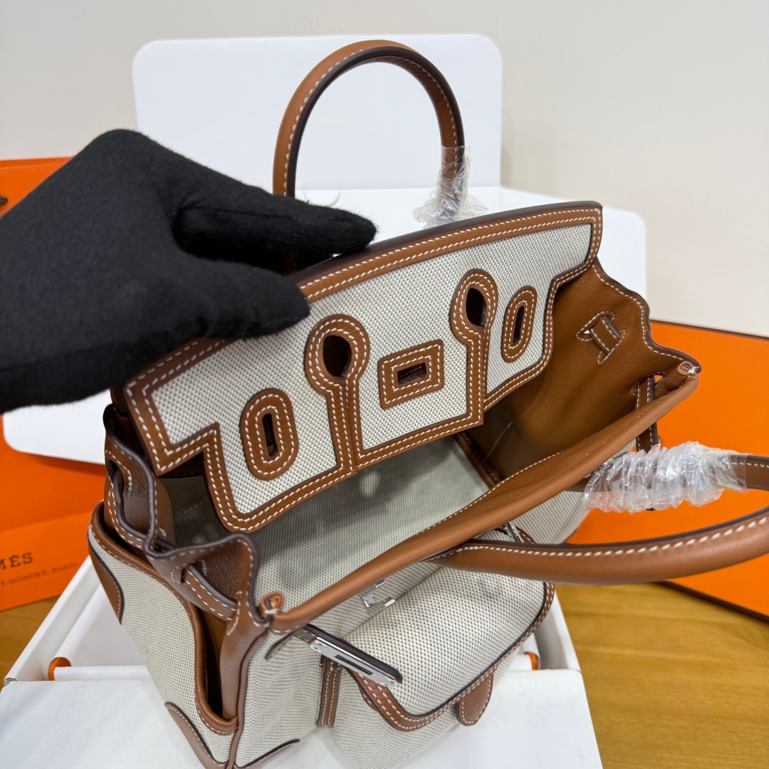 Hermes Birkin Cargo 25 Swift Leather Canvas Bag 에르메스 버킨 카고 25 스위프트 레더 캔버스 백 -2 13