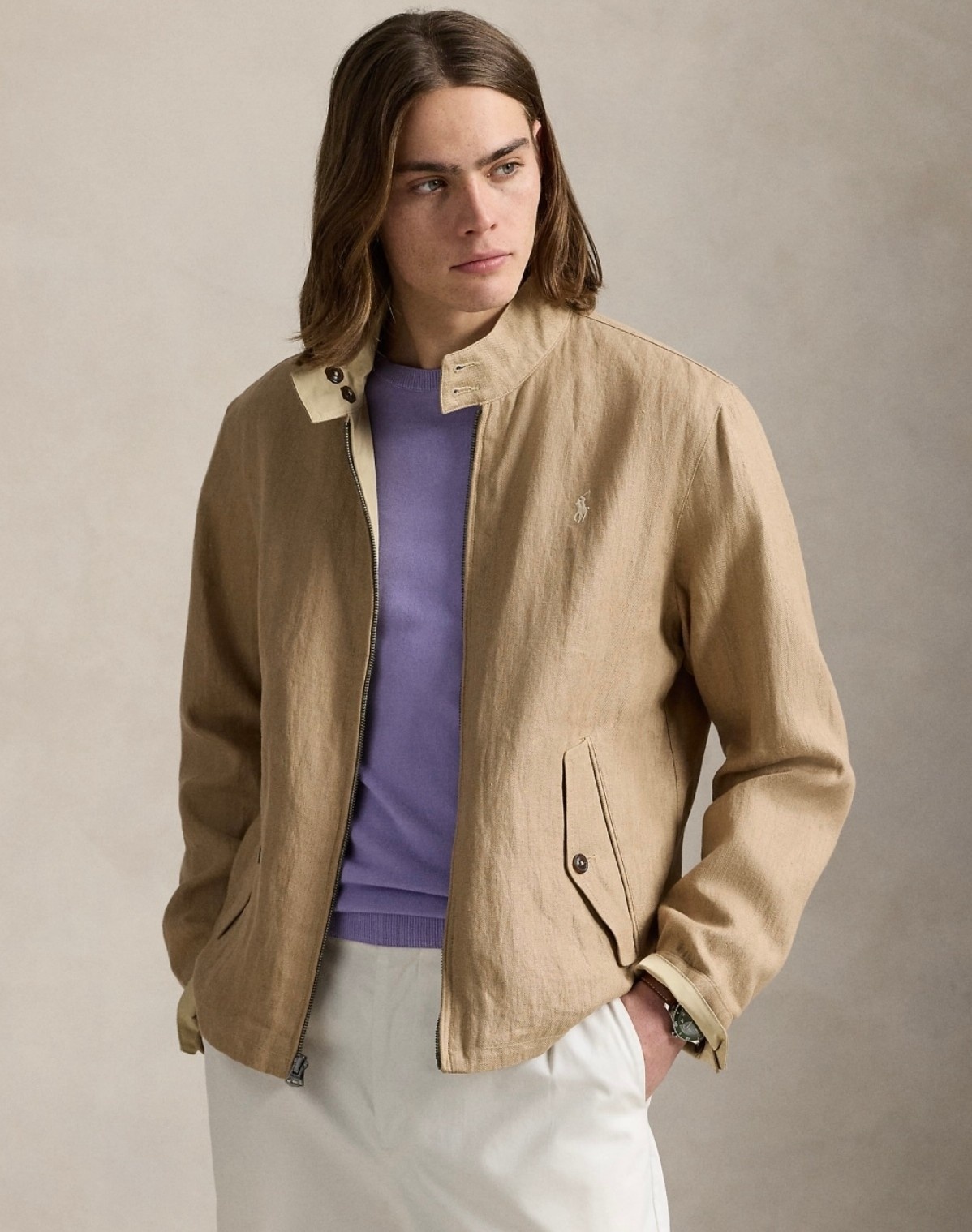 Polo Ralph Lauren Logo Embroidered Reversible Jacket Khaki Brown 폴로 랄프로렌 로고 자수 리버서블 자켓 카키 브라운 1