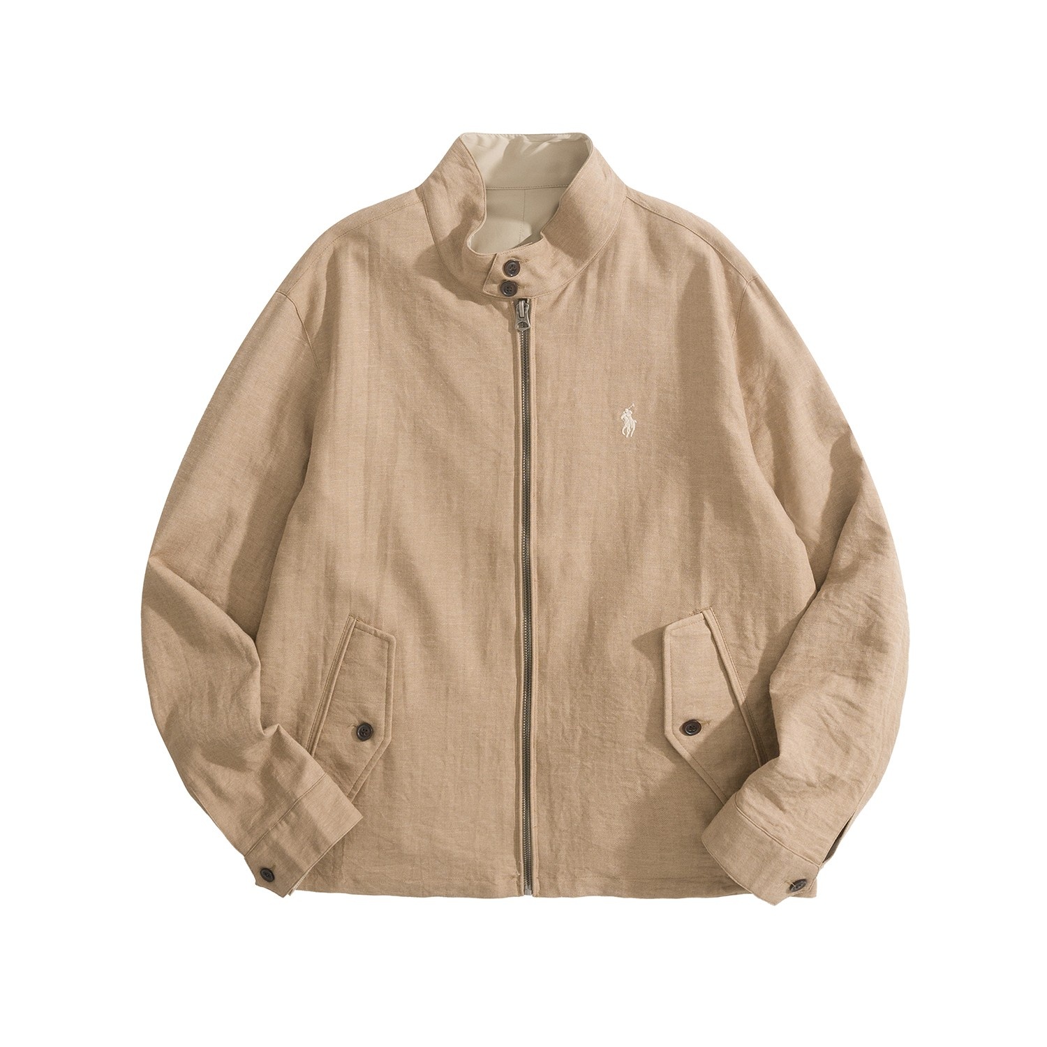 Polo Ralph Lauren Logo Embroidered Reversible Jacket Khaki Brown 폴로 랄프로렌 로고 자수 리버서블 자켓 카키 브라운 3