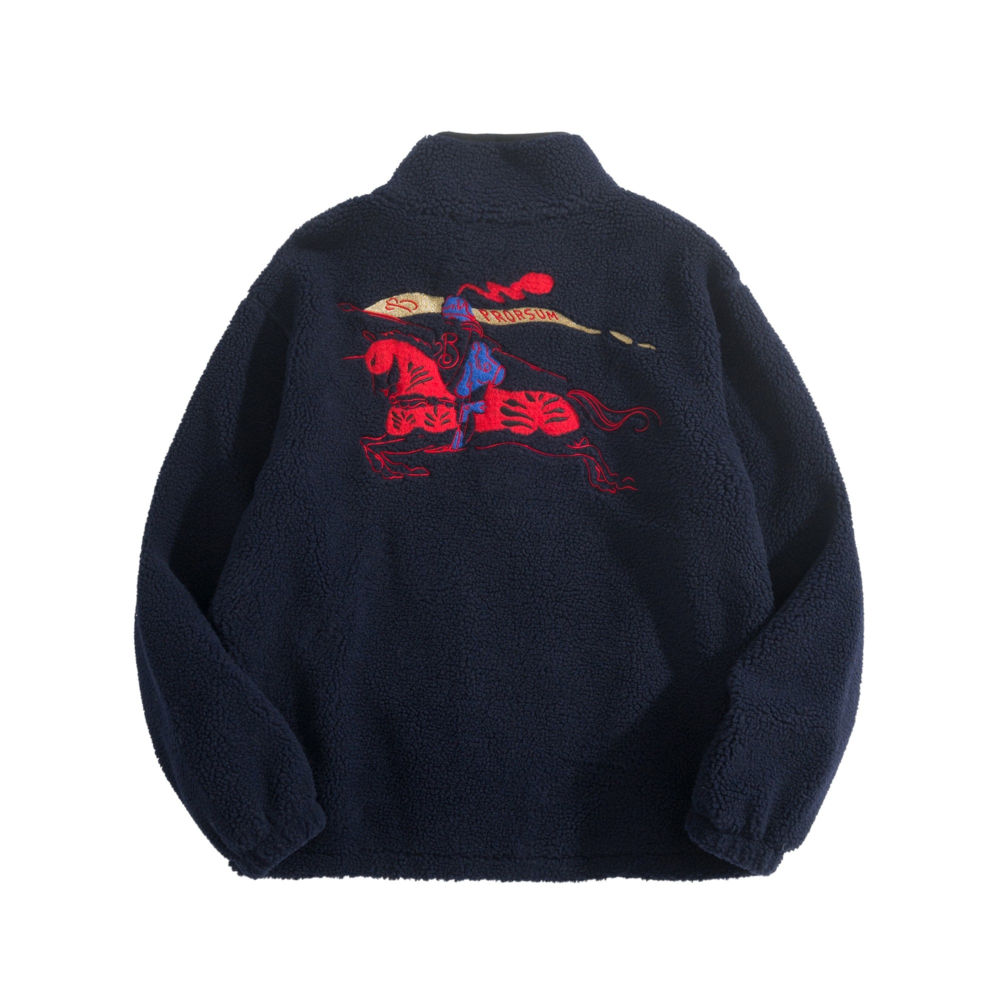 Burberry Equestrian Knight Logo Fleece High Neck Jacket Grey 버버리 이퀘스트리안 나이트 로고 플리스 하이넥 자켓 그레이 5