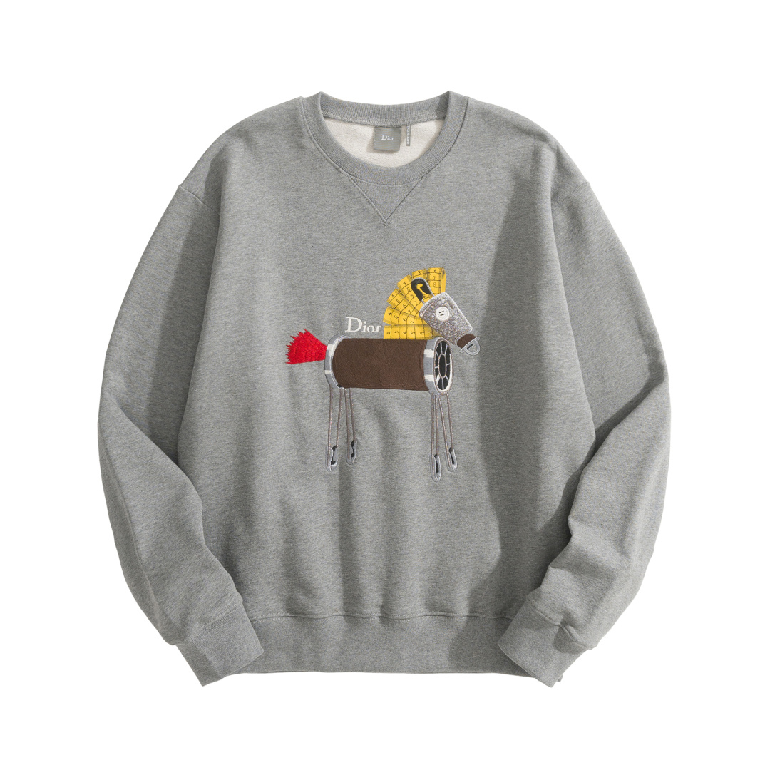 Prada Horse Year Limited Edition Cotton Sweatshirt Grey 프라다 마년 한정판 코튼 스웨트셔츠 그레이 3