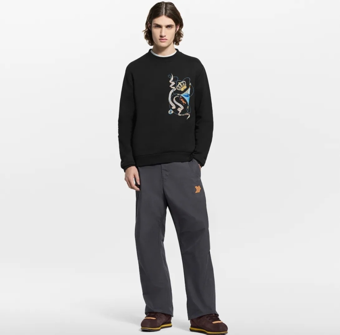 Louis Vuitton LV Badge Embroidered Knit Shirt Colorful 루이비통 LV 배지 자수 니트 셔츠 컬러풀 1