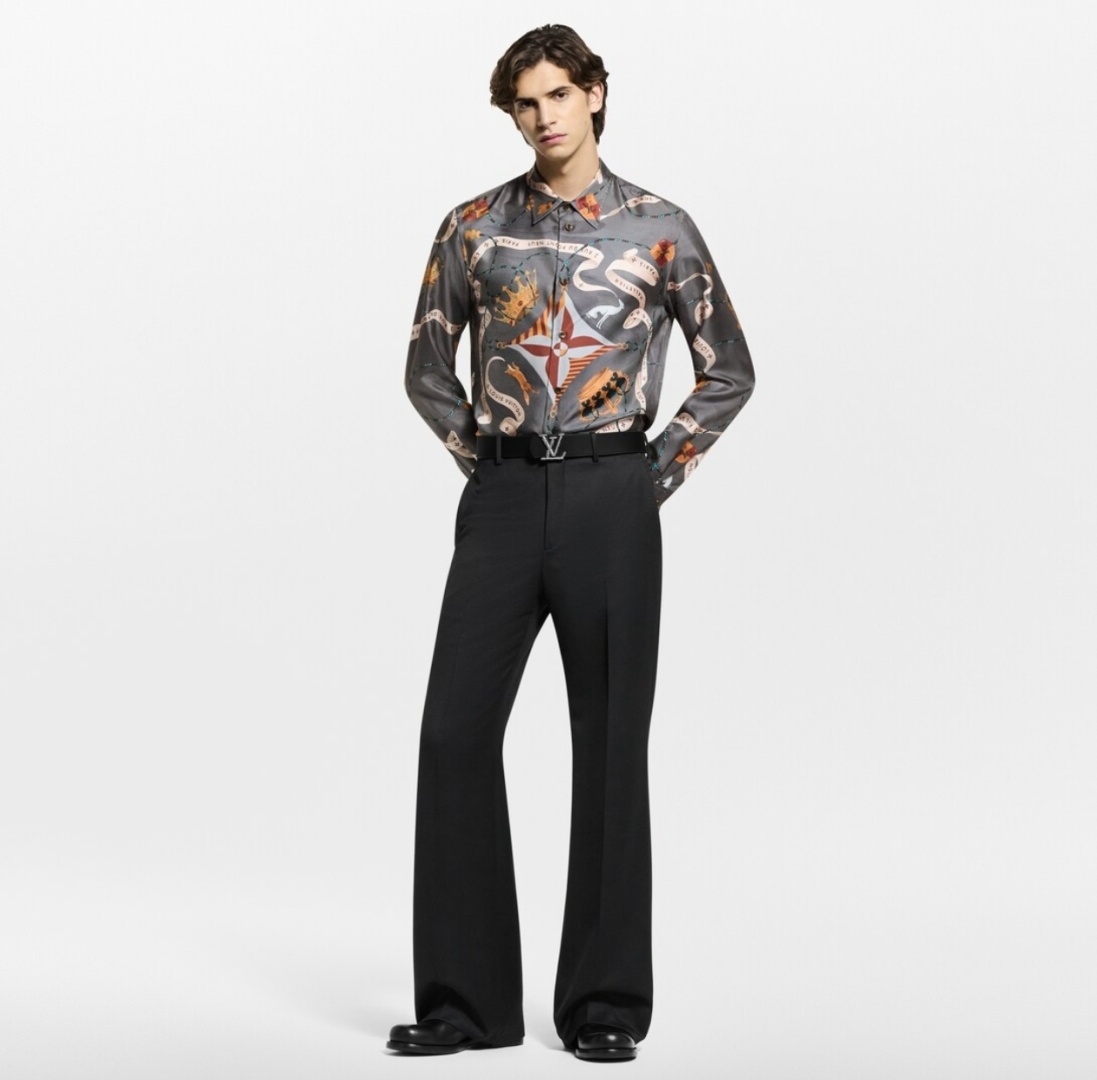 Louis Vuitton LV Emblem Mulberry Silk Shirt Multicolor 루이비통 LV 엠블럼 멀버리 실크 셔츠 멀티컬러 1