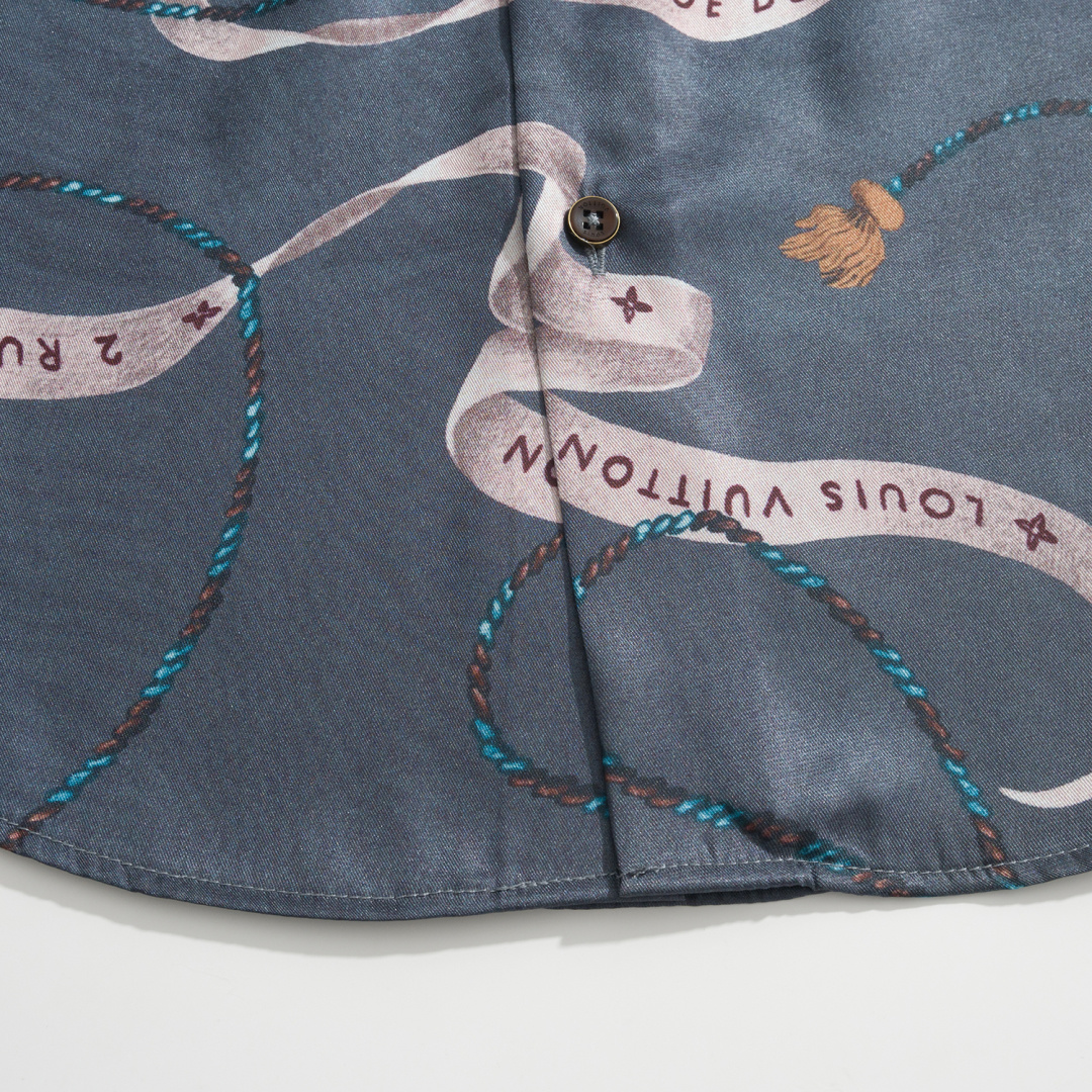 Louis Vuitton LV Emblem Mulberry Silk Shirt Multicolor 루이비통 LV 엠블럼 멀버리 실크 셔츠 멀티컬러 11