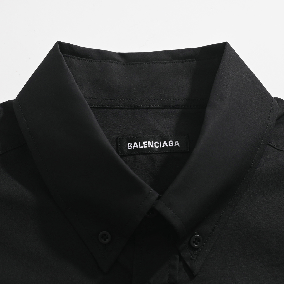 Balenciaga Letter Print Mercerized Poplin Shirt Black White 발렌시아가 레터 프린트 머서라이즈드 포플린 셔츠 블랙 화이트 3