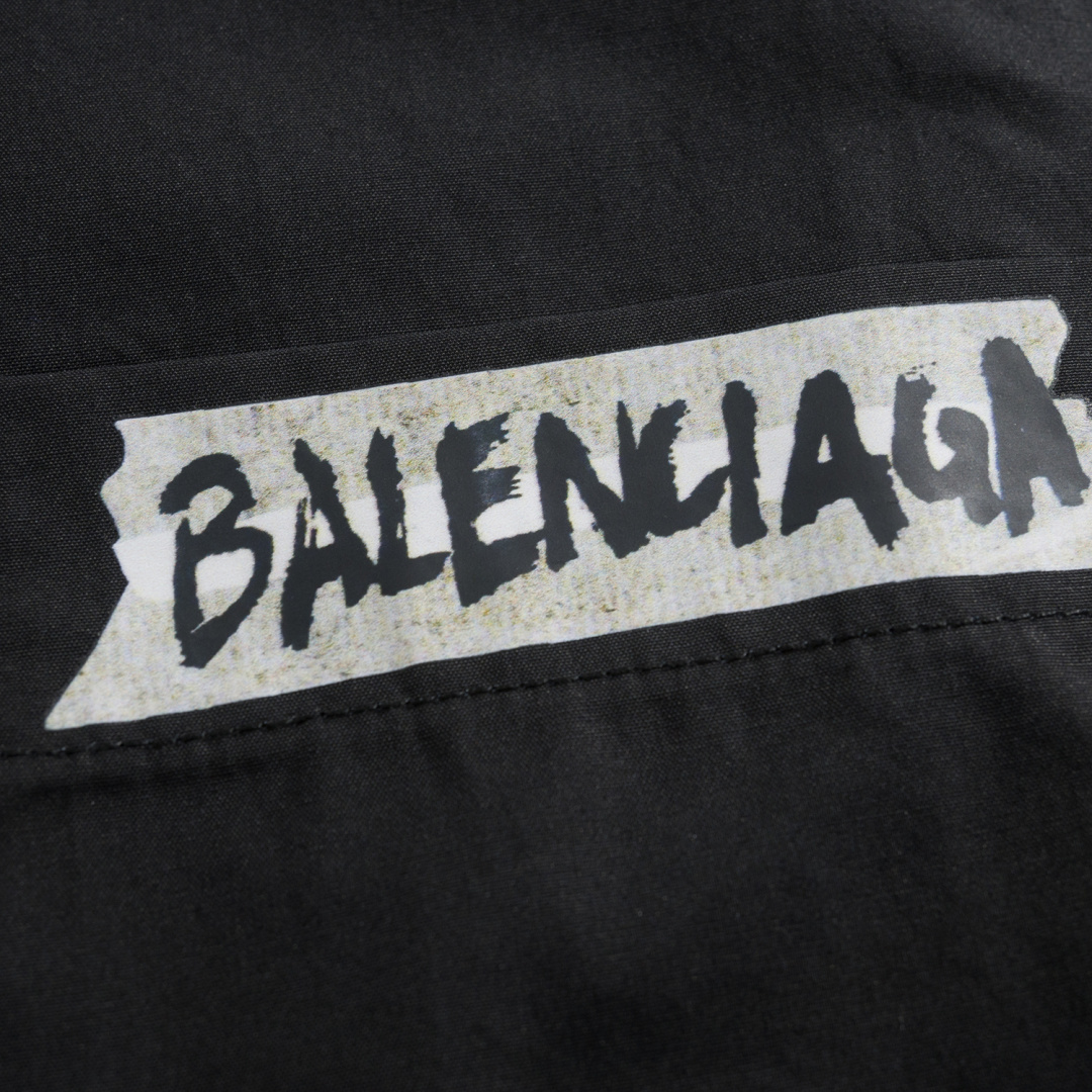 Balenciaga Letter Print Mercerized Poplin Shirt Black White 발렌시아가 레터 프린트 머서라이즈드 포플린 셔츠 블랙 화이트 5
