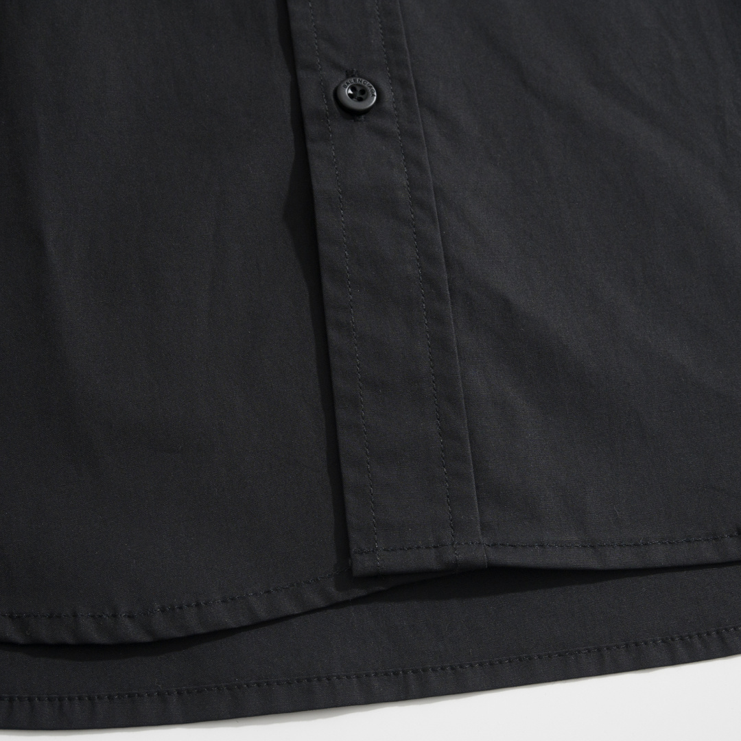 Balenciaga Letter Print Mercerized Poplin Shirt Black White 발렌시아가 레터 프린트 머서라이즈드 포플린 셔츠 블랙 화이트 8
