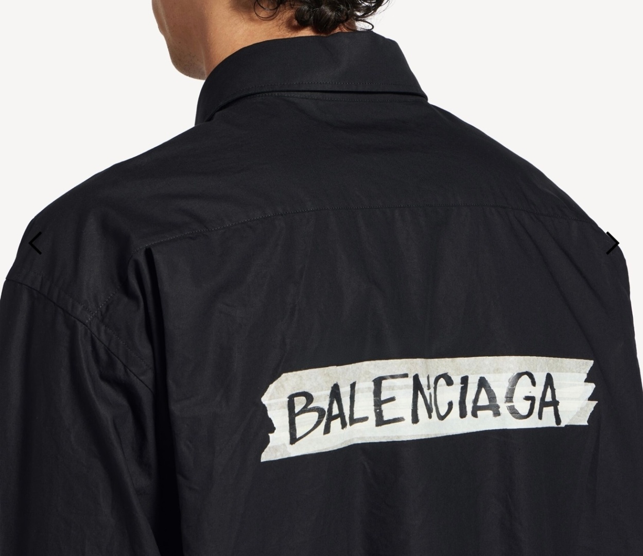 Balenciaga Letter Print Mercerized Poplin Shirt Black White 발렌시아가 레터 프린트 머서라이즈드 포플린 셔츠 블랙 화이트 10