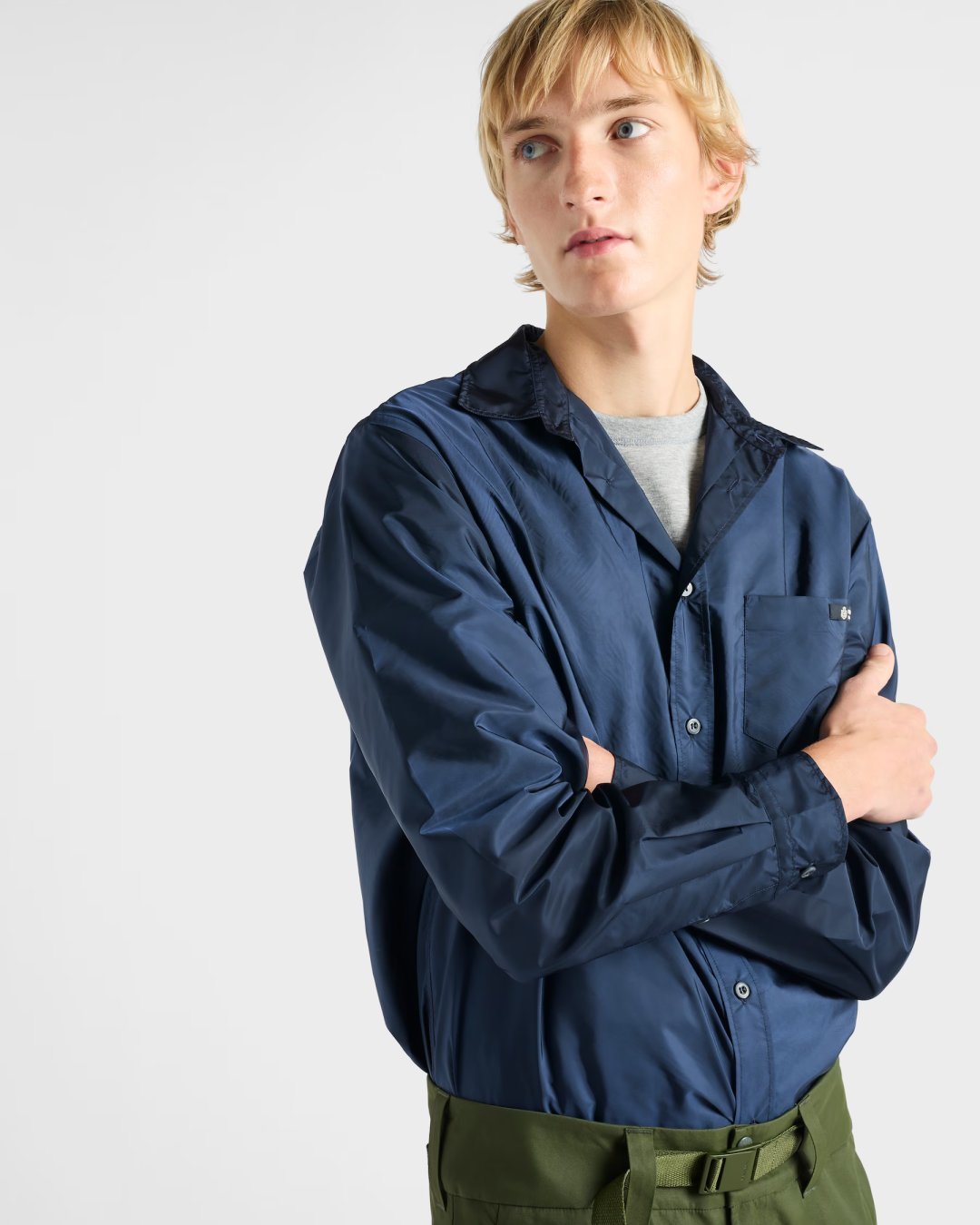 Prada Re-Nylon Shirt Black 프라다 리나일론 셔츠 블랙 5