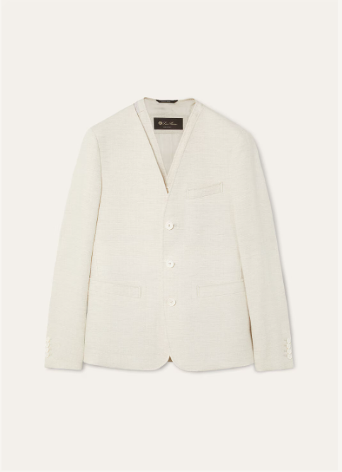 LP Eduard Collarless Jacket Vest Set Cotton Linen Beige LP 에두아르드 무칼라 자켓 베스트 세트 코튼 리넨 베이지 1