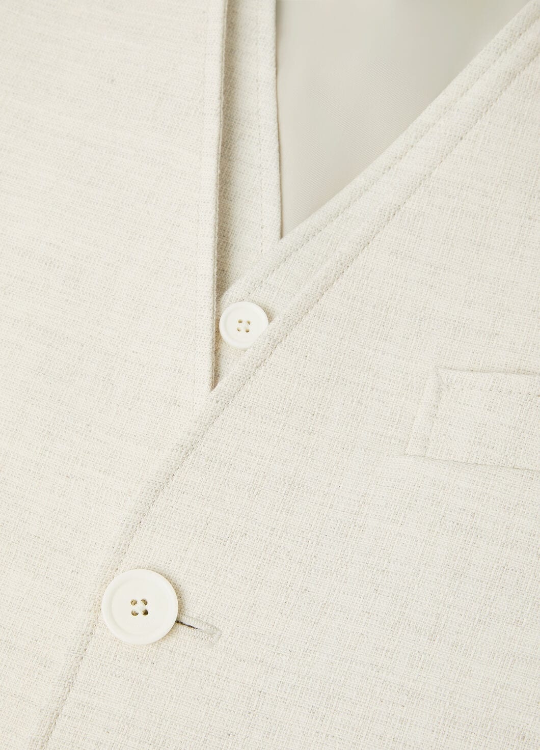 LP Eduard Collarless Jacket Vest Set Cotton Linen Beige LP 에두아르드 무칼라 자켓 베스트 세트 코튼 리넨 베이지 4