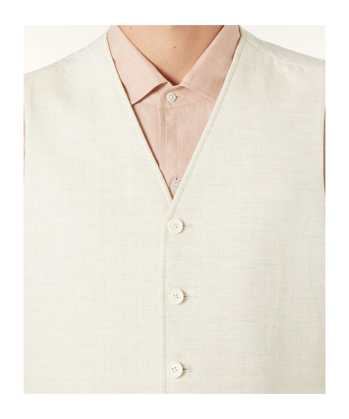 LP Eduard Collarless Jacket Vest Set Cotton Linen Beige LP 에두아르드 무칼라 자켓 베스트 세트 코튼 리넨 베이지 5