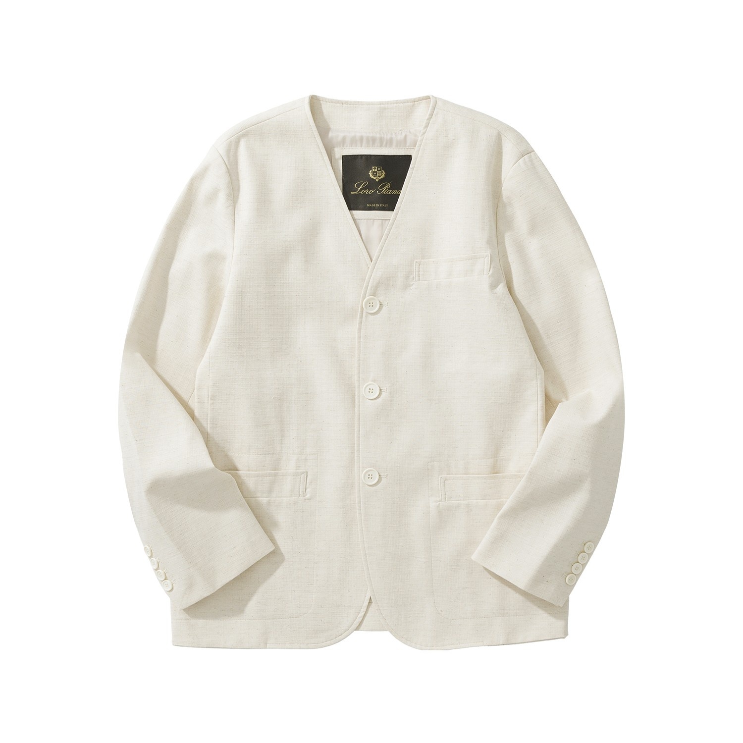 LP Eduard Collarless Jacket Vest Set Cotton Linen Beige LP 에두아르드 무칼라 자켓 베스트 세트 코튼 리넨 베이지 9