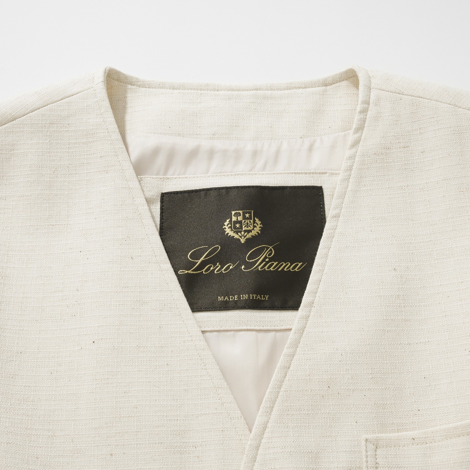 LP Eduard Collarless Jacket Vest Set Cotton Linen Beige LP 에두아르드 무칼라 자켓 베스트 세트 코튼 리넨 베이지 14