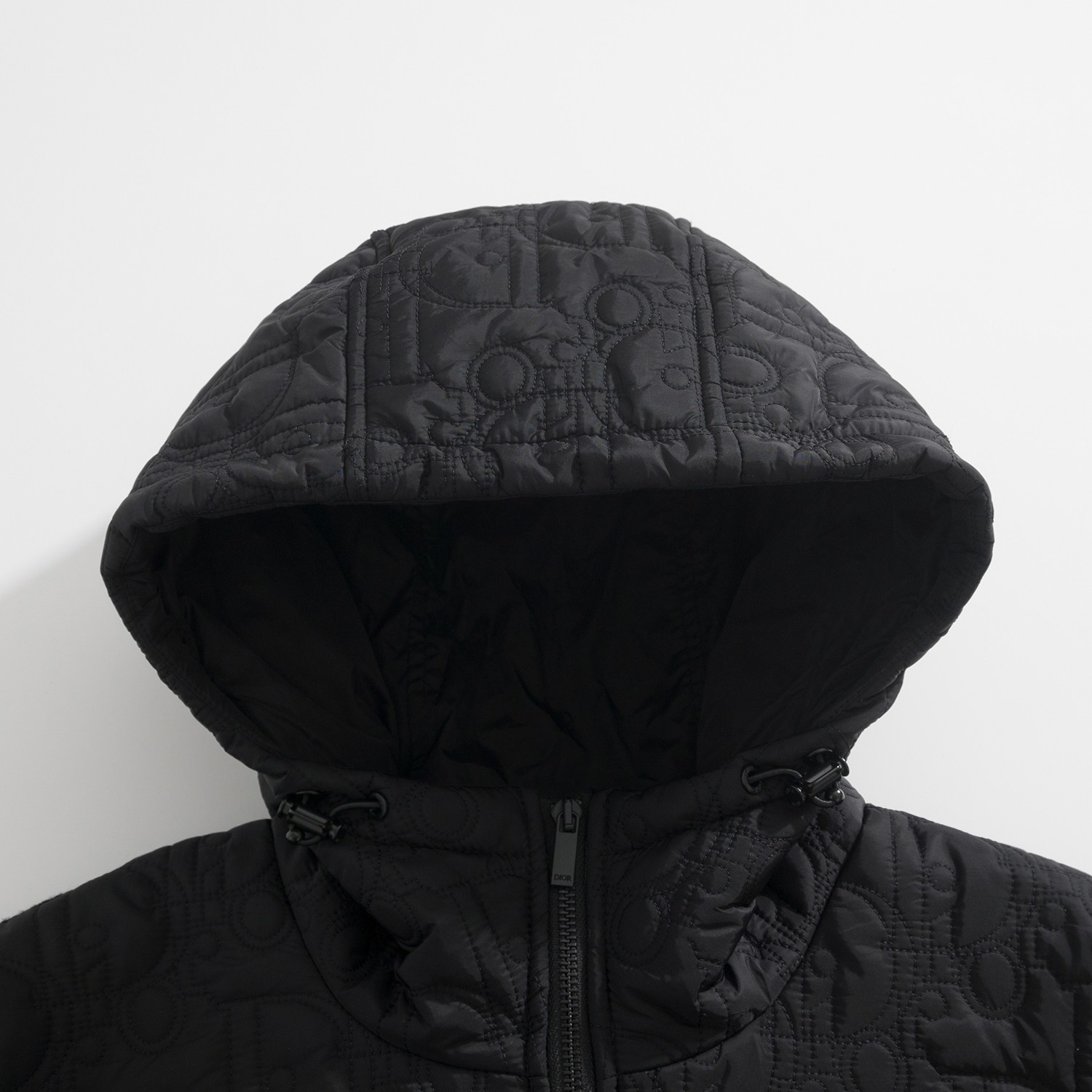 Dior Oblique Embroidery Knit Cotton Padded Hooded Jacket Black 디올 오블리크 자수 니트 코튼 패딩 후드 자켓 블랙 7