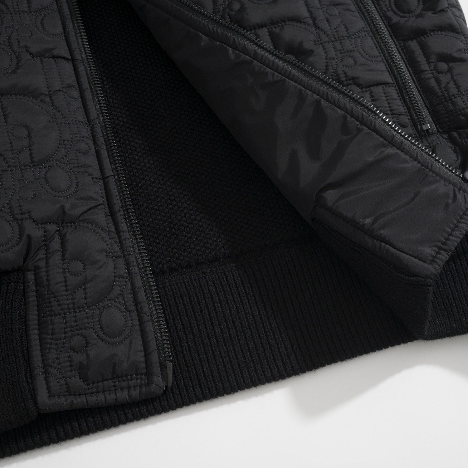 Dior Oblique Embroidery Knit Cotton Padded Hooded Jacket Black 디올 오블리크 자수 니트 코튼 패딩 후드 자켓 블랙 10