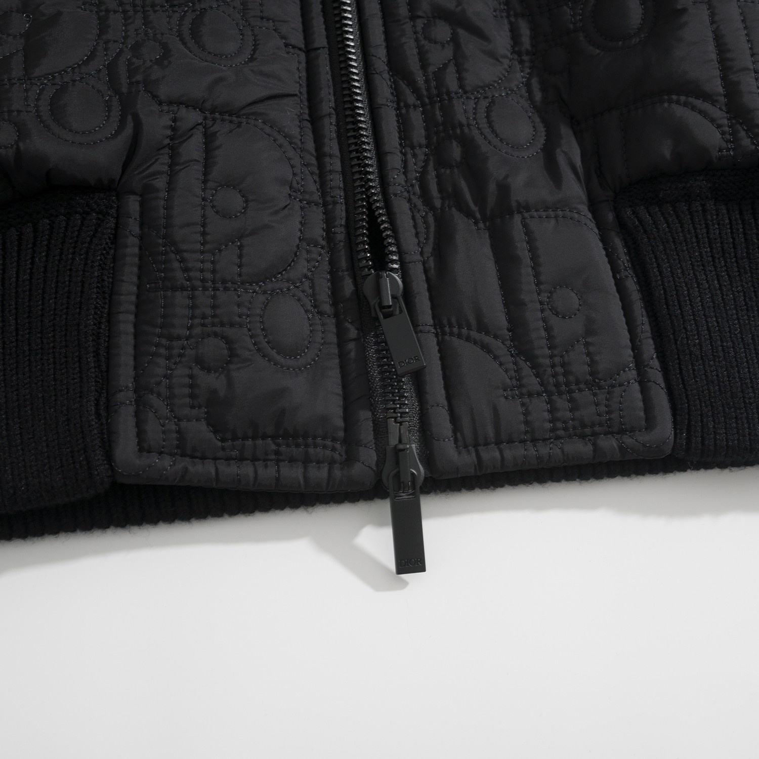 Dior Oblique Embroidery Knit Cotton Padded Hooded Jacket Black 디올 오블리크 자수 니트 코튼 패딩 후드 자켓 블랙 11