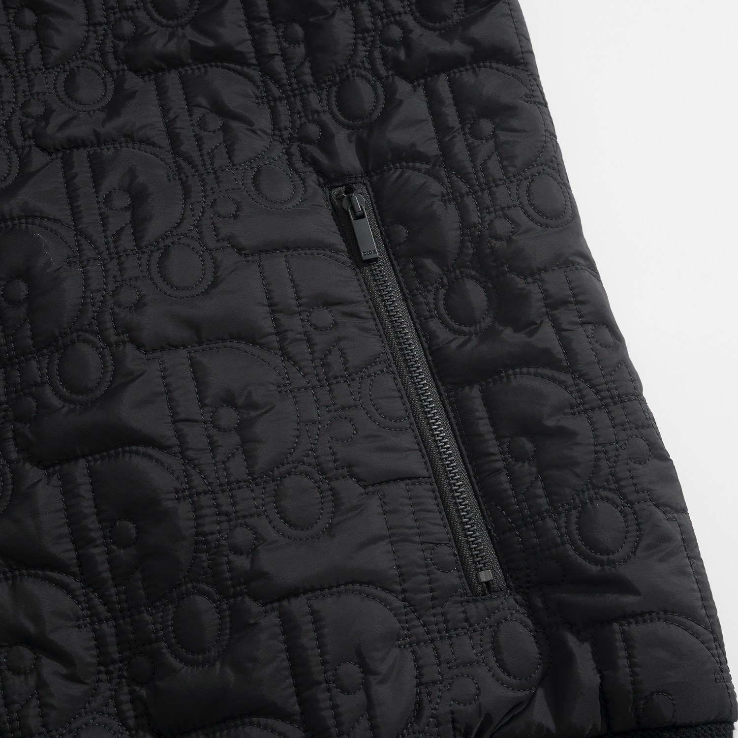 Dior Oblique Embroidery Knit Cotton Padded Hooded Jacket Black 디올 오블리크 자수 니트 코튼 패딩 후드 자켓 블랙 12